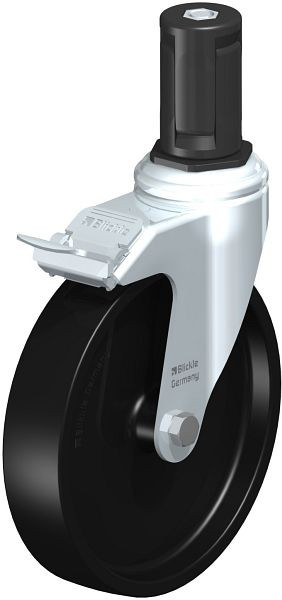 Blickle LKRA-POA 150G-11-FI-ER15 Apparate-Lenkrolle mit Expander & Feststeller, Polyamid, Schwarz, 849074