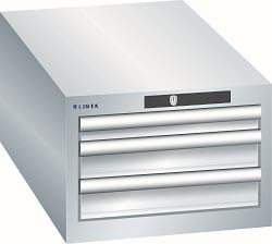 LISTA Schubladenschrank 18x36E (BxTxH) 411x725x283mm AUTO Lock, Lichtgrau, 3 Schubladen, Fronthöhen: 50 - 75 mm, 78.435.020.A
