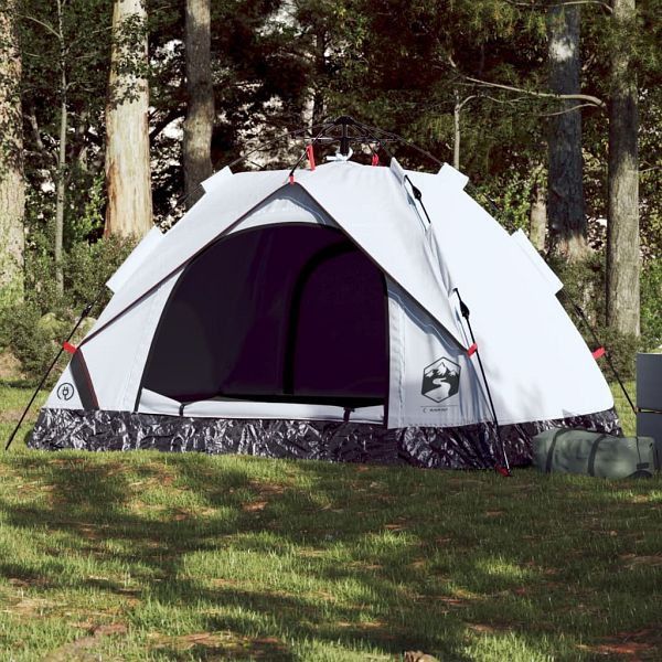 vidaXL Kuppel-Campingzelt 2 Personen Weiß Verdunkelt Quick Release, 4004192
