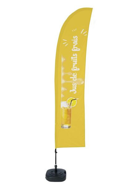 Showdown Displays Beach Flag Budget Wind Komplettset Frischer Saft Französisch ECO, BFBL-WT21-17-I506ECO