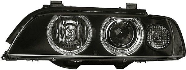 HELLA DE/FF/Halogen-Hauptscheinwerfer, für u.a. BMW 5 (E39), schwarz, ECE, für Rechtsverkehr, links, 1EL 008 053-571
