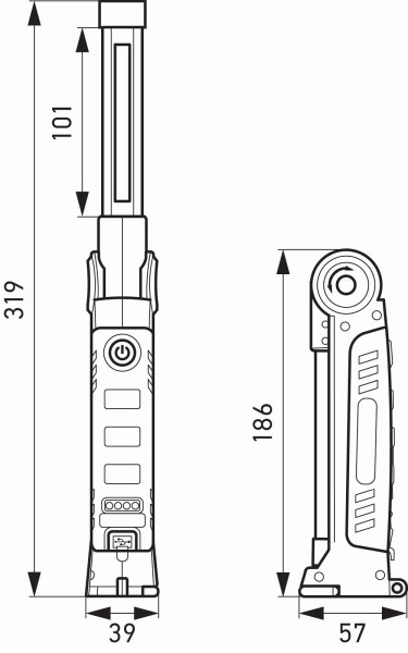 HELLA VALUEFIT LED-Handleuchte USP300, 3.7V, mit Magnet/mit Haken, 2XM 357 300-001