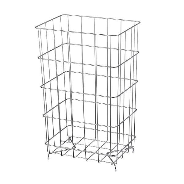Air Wolf Abfallkorb mit 60 Liter Volumen, Serie Omikron II, H x B x T: 630 x 400 x 275 mm, Edelstahl poliert, 35-765