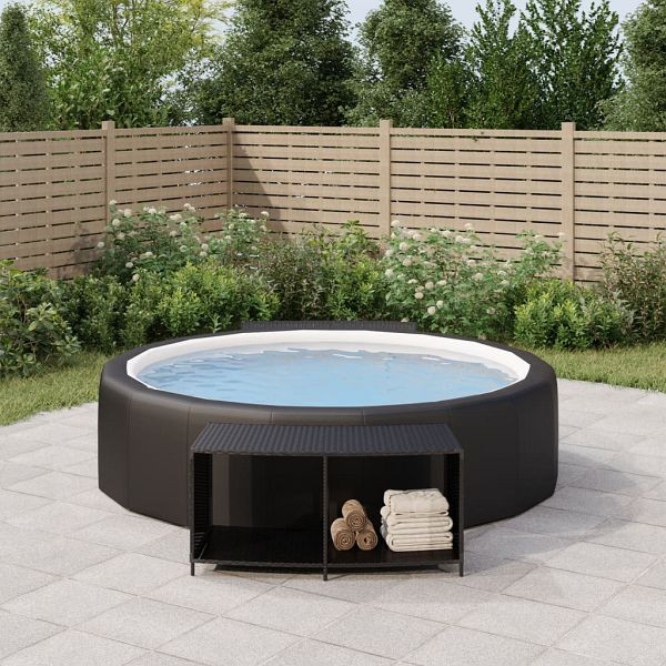 vidaXL Outdoor-Regale 2 Stück Schwarz Poly Rattan, 362264