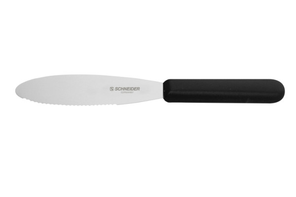 Schneider Streichmesser mit Wellenschliff, Griff schwarz, 9cm, 260672