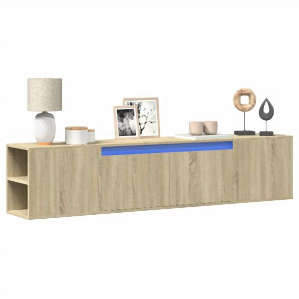 vidaXL TV-Wandschrank mit LED-Beleuchtung Sonoma-Eiche 180x31x39,5 cm, 3307956