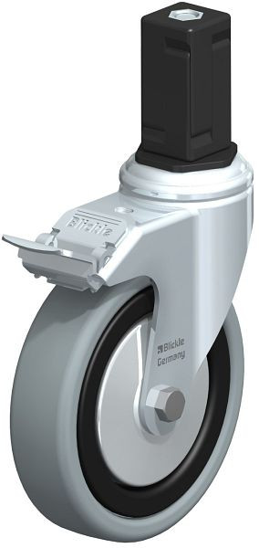 Blickle LKRA-VPA 126G-11-FI-FA-EV15 Apparate-Lenkrolle mit Expander & Feststeller, Vollgummi, Grau, 848354