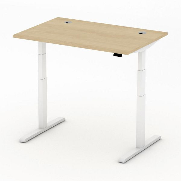 Deskin Höhenverstellbarer Schreibtisch PRO MULTI MODUL, Buchedekor, B 1200 x T 800 x H 640-1250mm, 360285