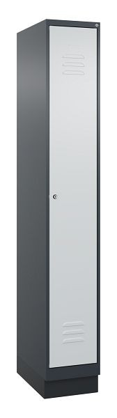 C+P Umkleidespind Classic PLUS, Sockel, 1950x300x500mm, 7016/7035, Zylinderschloss, 080020-10 S10028
