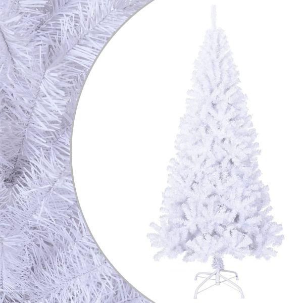 vidaXL Künstlicher Weihnachtsbaum mit Dicken Zweigen Weiß 210 cm PVC, 321040