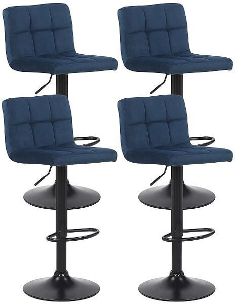 CLP Barhocker Feni Samt, blau, VE: 4 Stück, 323874