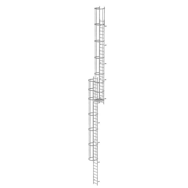 Munk Günzburger Steigtechnik Mehrzügige Steigleiter mit Rückenschutz (Bau) Stahl verzinkt 16,32m, 520155