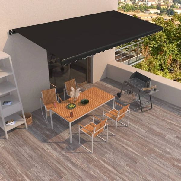 vidaXL Markise Manuell Einziehbar 600x350 cm Anthrazit, 3069239
