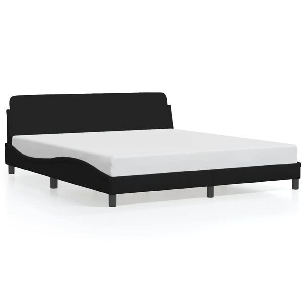 vidaXL Bettgestell mit Kopfteil Schwarz 160x200 cm Stoff, 373207