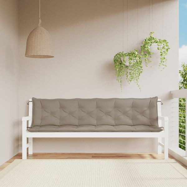 vidaXL Gartenbank-Auflagen 2 Stück Taupe 200x50x7 cm Oxford-Gewebe, 361743