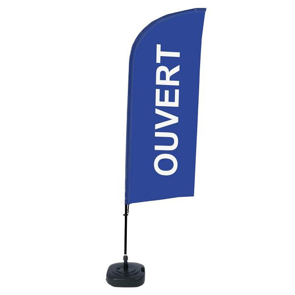 Showdown Displays Beachflag Alu Wind Komplett-Set Geöffnet Blau Französisch, BFAW310-WT21-I490