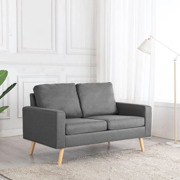 vidaXL 2-Sitzer-Sofa Hellgrau Stoff, 288703