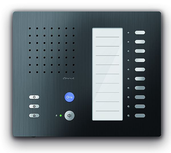 TCS Audio Innenstation zum Freisprechen Serie Carus ADAPTO +10 Tasten, Aufputzmontage schwarz, CAI1100-0156