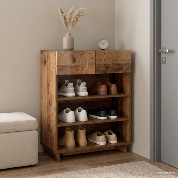 vidaXL Schuhschrank 73 x 38 x 87,5 cm Holzwerkstoff Altholz, 8011664