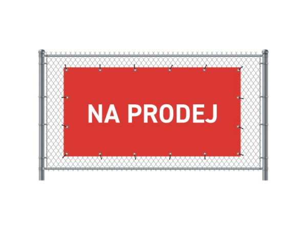 Showdown Displays Zaun-Banner 200 x 100 cm Zu Verkaufen Tschechisch Rot, FBG200-100-I787