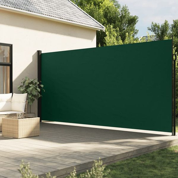 vidaXL Seitenmarkise Ausziehbar Dunkelgrün 220x500 cm, 4004485