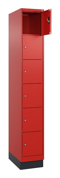 C+P Schließfachschrank Evolo PLUS, mit Sockel, 6 Fächer, 1950x300x500mm, 3020/30, 049020-106 S10025