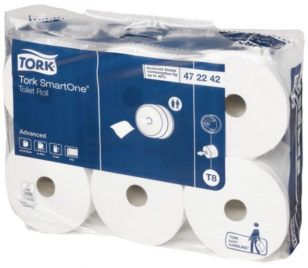 Tork SmartOne Topa weiß 2-lagig T8, Tissue, VE: 6 Rollen à 1150 Blatt, 2096948