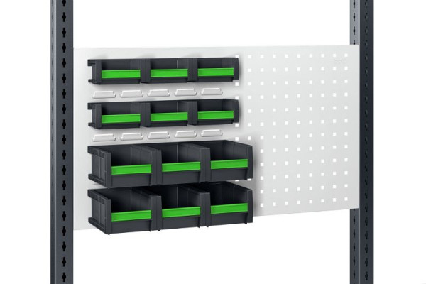 bott perfo Kombiplatte A4 L 12 bottBoxen, BxTxH: 900x43x480mm, RAL 7035, Lichtgrau, 14030194.16