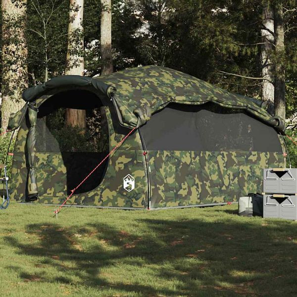 vidaXL Tunnel-Familienzelt 6 Personen Camouflage Wasserdicht, 4009577