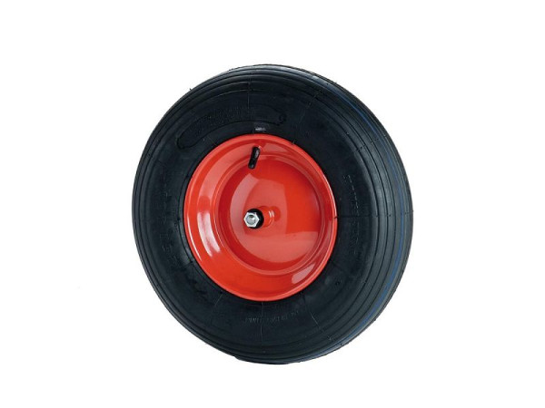 Growi PU Rad 400 mm mit Achse 17x100/150, für Schubkarre; geschäumtes, pannensichers Rad, 10312790