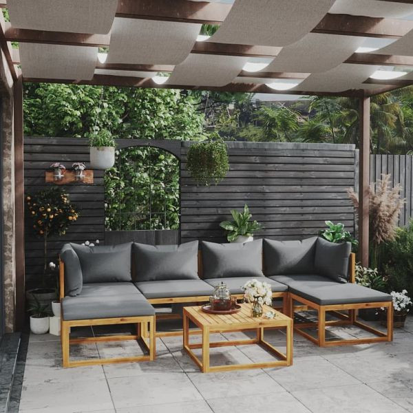 vidaXL 7-teilig Garten-Lounge-Set mit Auflagen Massivholz Akazie, 3057621