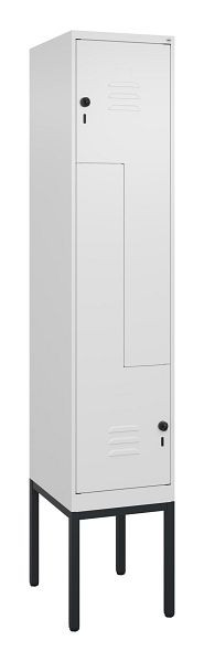 C+P Z-Spind Classic PLUS, Gestell, 2 Abteile, 2120x400x500mm, 9016/9016, Drehriegel, 0800337-122 S10014