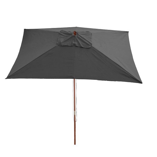 Mendler Sonnenschirm Florida, Gartenschirm Marktschirm, 2x3m Polyester/Holz 6kg, anthrazit, 65359