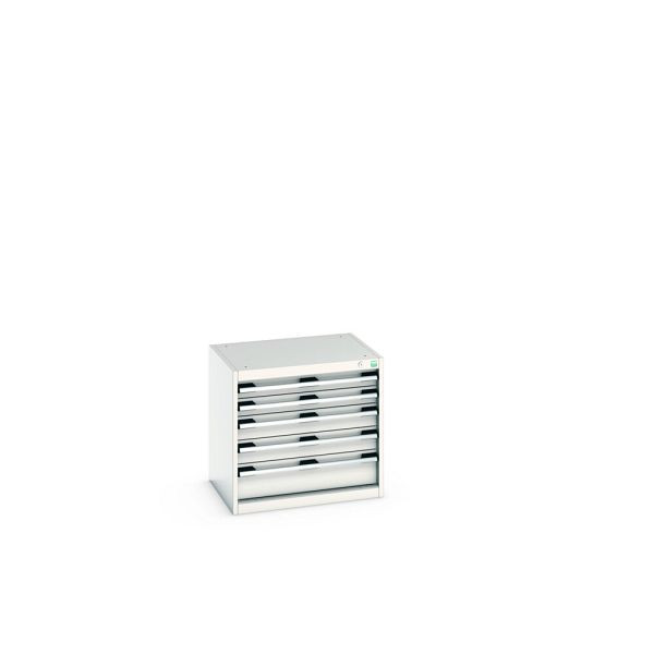 bott cubio Schubladenschrank bestückt, mit 5 Schubladen, BxTxH: 650x525x600mm, RAL 7035/7035, Lichtgrau, 40011061.16V