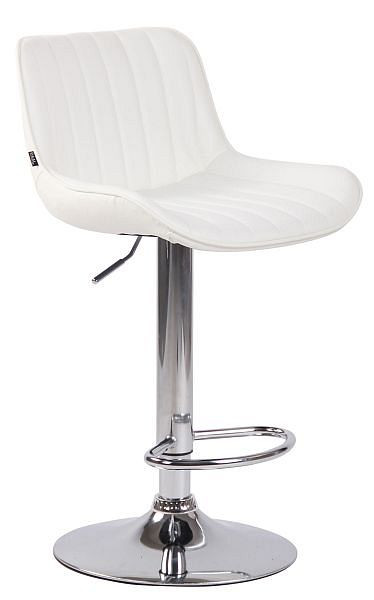 CLP Barhocker Lentini Kunstleder chrom, weiß, 318229