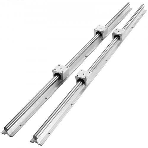 VEVOR Linearführungsschienen-Set, SBR25 1200 mm, 2 Stück 47,2 Zoll/1200 mm SBR25 Führungsschienen und 4 Stück Gleitblöckeschinen, ZXDGSBR25MM12ERY0V0