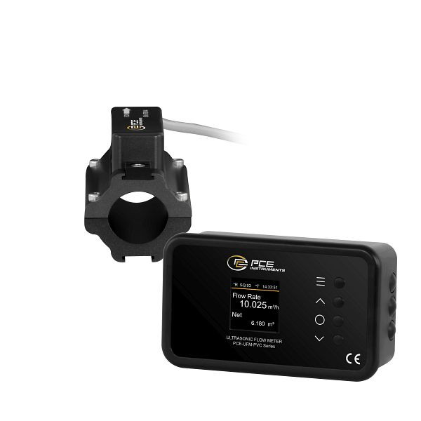 PCE Instruments Durchflussmesser zum Festeinbau, PoE und Sensor mit 9 m Ethernet-Kabel, für PVC-Rohre; DN25, PCE-UFM 25PVC