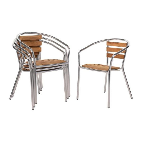 Bolero Stuhl aus Aluminium und Eschenholz, VE: 4 Stück, U421