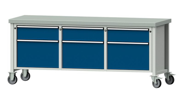 ANKE Werkbänke Kastenwerkbank, Modell 223 V, 2000 x 700 x 850 mm, RAL 7035/5010, ZBP 50 mm, 306.170