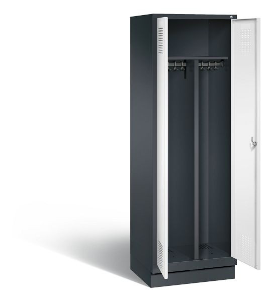 C+P Schwarz-Weiss-Spind Evolo, H1800xB610xT500mm, Farbe: Schwarzgrau / Verkehrsweiß, 48022-20 S10274