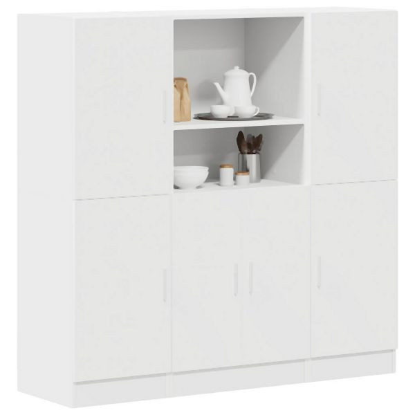 vidaXL 3-tlg. Küchenschrank-Set Weiß Holzwerkstoff, 3324151