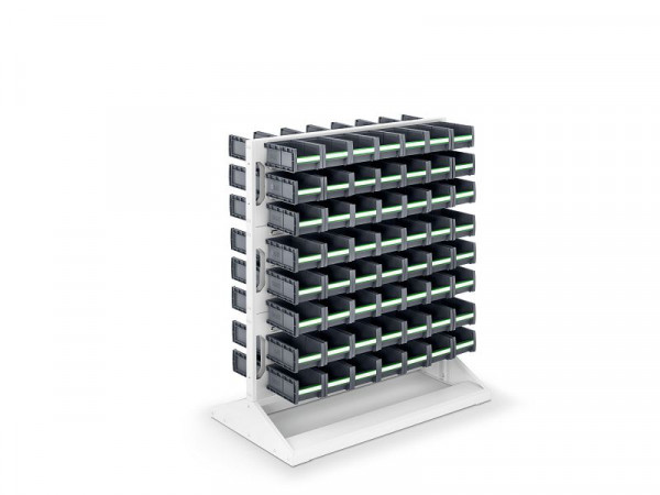 bott perfo Rack mit 112 bottBoxen 6 Schlitzplatten BxTxH: 1000 x 550 x 1125 mm, RAL 7035, 16917350.16V