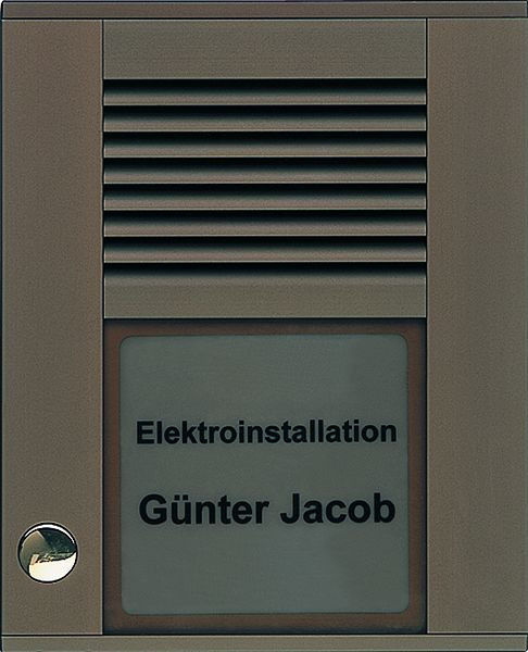 TCS Audio Außenstation Serie PDS 1 Klingeltaste (linksbündig), AP bronze, PDS01-EB/04