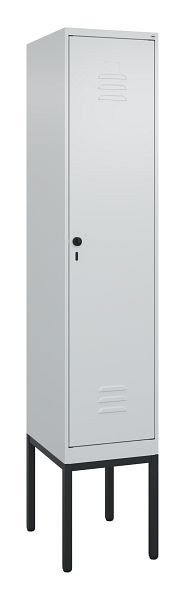 C+P Umkleidespind Classic PLUS mit Mitteltrennwand, Gestell, 2120x400x500mm, 7035/7035, Drehriegel, 0800307-12F S10009