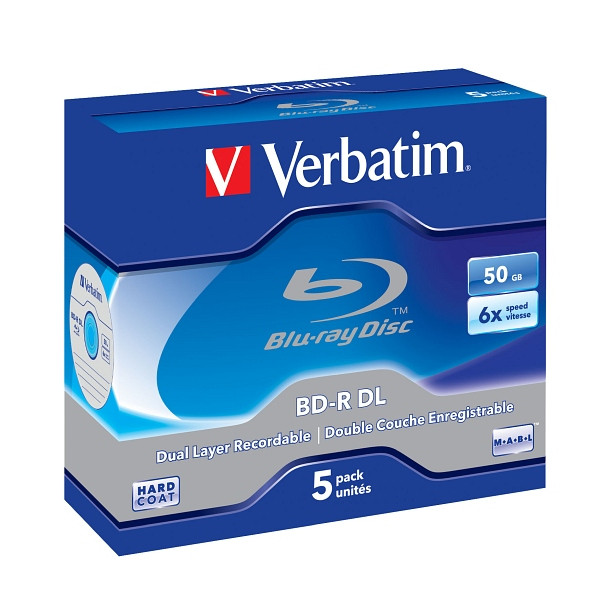 Verbatim Blu-Ray BD-R DL 50GB 6x 5er JewelCase, 43748