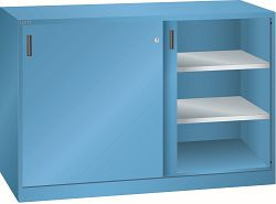 LISTA Schiebetürschrank (BxTxH) 1500x500x1000mm KEY Lock, Lichtblau, 4 Verstellböden, Vollblechtür, 58.762.010