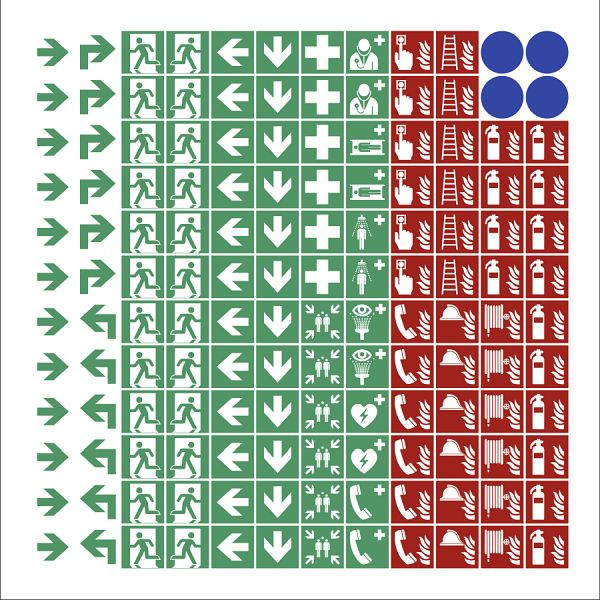 Moedel 144 Piktogramme für Brandschutz und Fluchtweg nach neuer ASR A1.3, Folie, 12mm, 57215