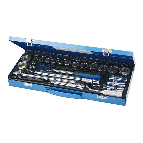 Silverline Steckschlüssel, 1/2-Zoll-Antrieb, metrisch/AF, 42-tlg. Satz, 42-tlg, 282384