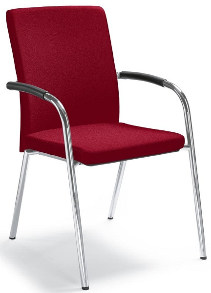 Deskin Besucher- und Konferenzstuhl RIVA 4, Schwarz, 570 x 680 x 920 mm, Gestell: Verchromt, 294085