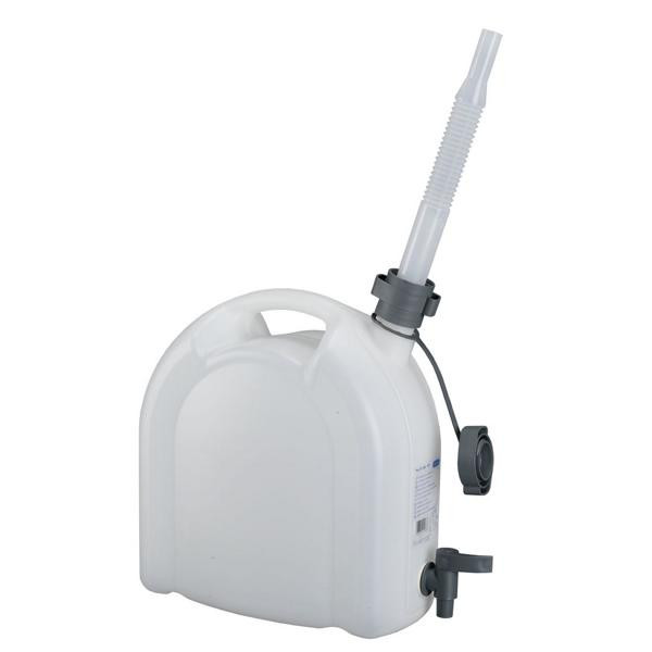 Pressol Wasserkanister, 10 l, stapelbar, Polyethylen-Ablasshahn + Auslauf flexibel, 21 183